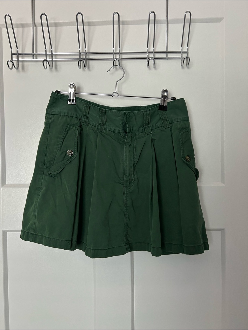 Free People Green Pleated Mini Skirt